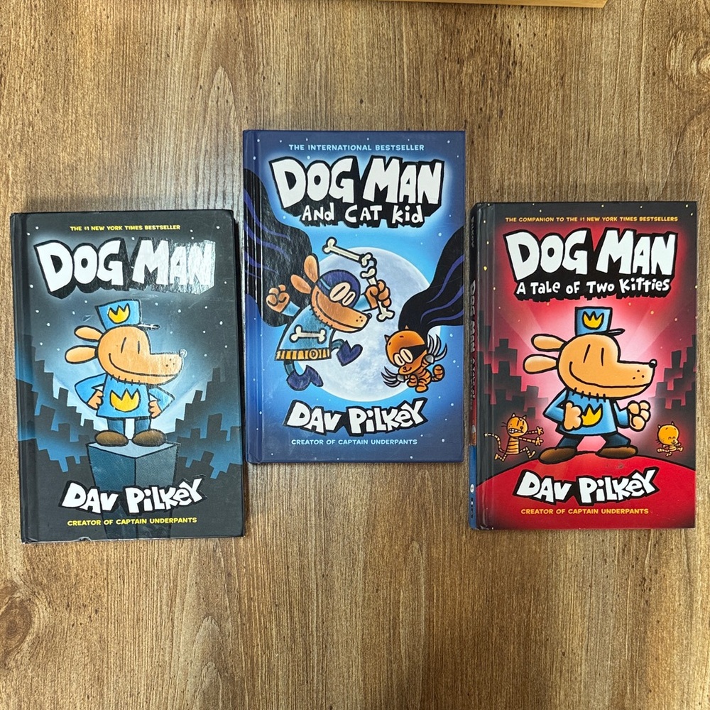 Dog Man by Dav Pilkey Books Set of 3
